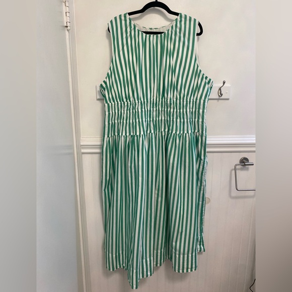 J. Crew Dresses & Skirts - J. Crew Green and White Striped Maxi Dress